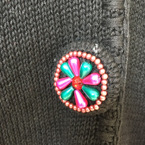 Gladys Bagley Work in Progress Sweater Cardigan Beaded M - Picture 4 of 6